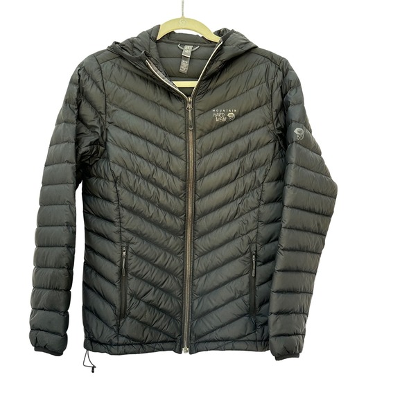 Mountain Hardwear Women's Black 650 Down Puffer Jacket Hooded Lightweight Size M - Picture 1 of 7